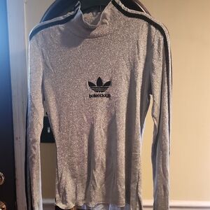 Balenciage Adidas Metallic Silver Long Sleeve Shirt. Fit like a MED
